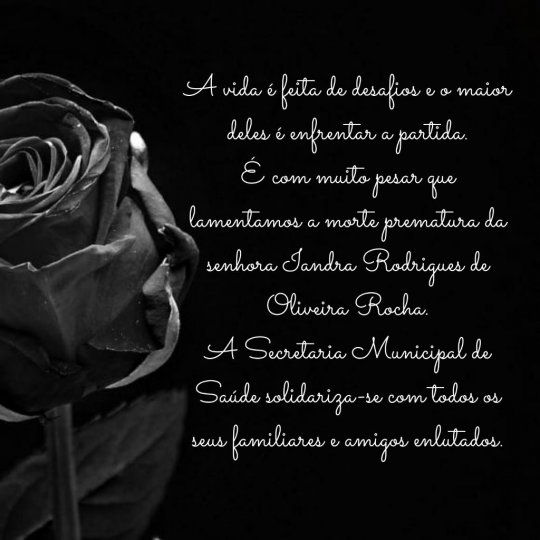 Nota da secretaria Municipal de Sa?de