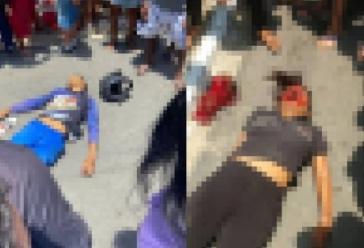 Mulher, vítima de bala perdida, e suspeito morrem em assalto em Parnaíba (Foto: Reprodução/ WhatsApp)