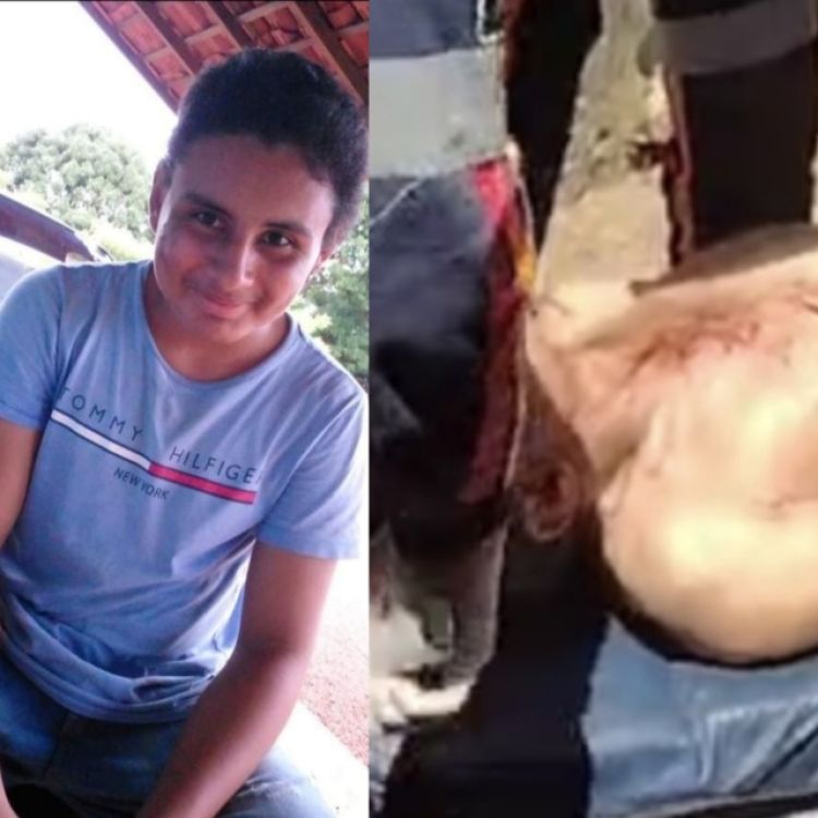 Suspeito do crime e a vítima sendo socorrida - Foto: Reprodução 