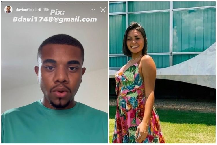 Foto: Ganhador do BBB 24 divulgando o próprio pix e Letícia Firmo, enteada de Jair Bolsonaro