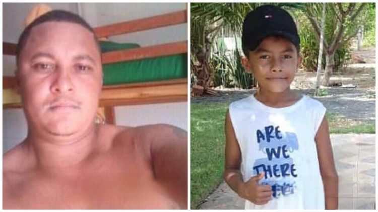 Vítima de acidente a direita e criança vítima de afogamento a esquerda