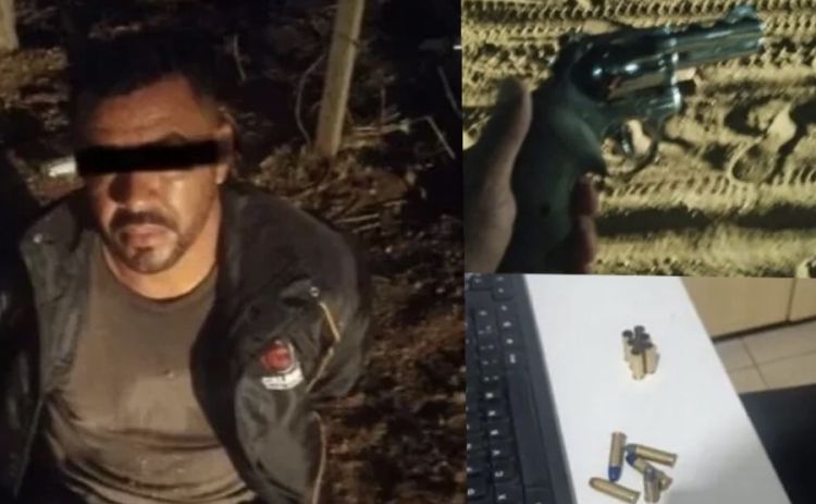 Suspeito foi preso e arma usada apreendida - Foto: Reproduções 