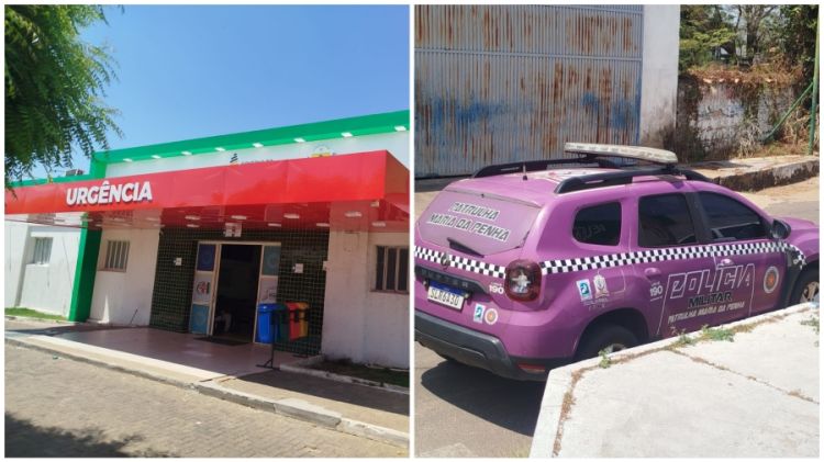 Hospital de Campo Maior e viatura da Patrulha Maria da Penha- Foto: Arquivo Pessoal