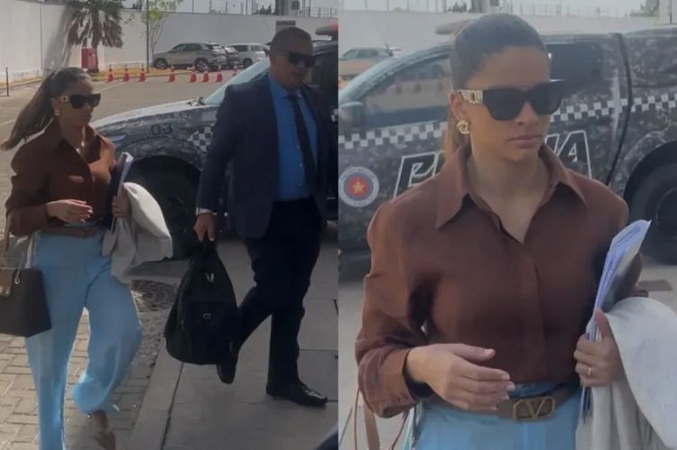 Vereadora Tatiana Medeiros chega para o 4° dia de audiência de instrução e julgamento — Foto: g1