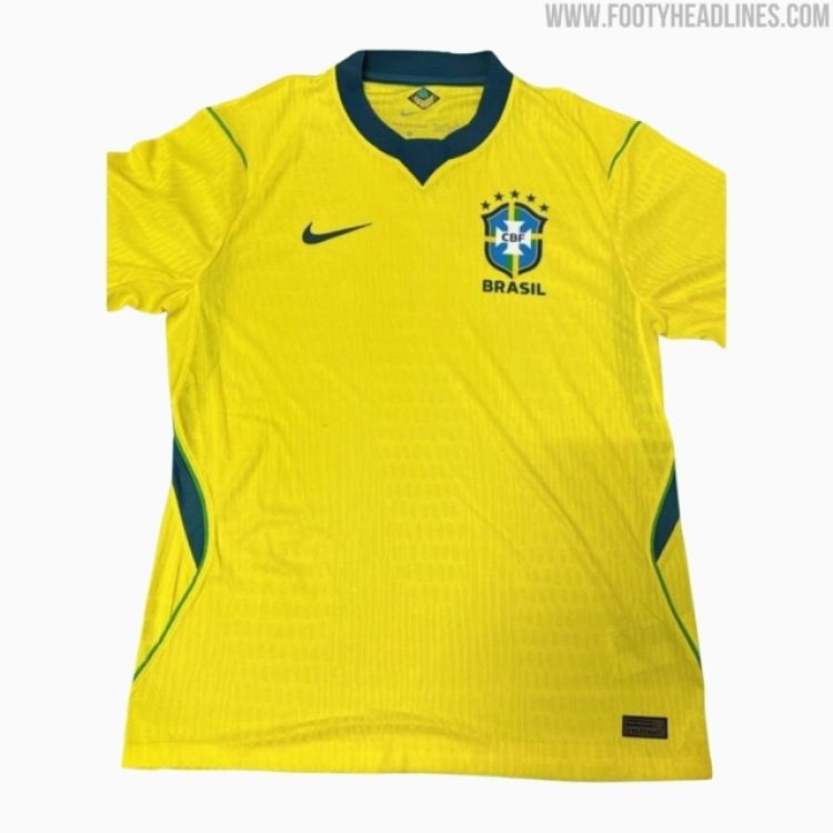 Site vaza uniforme que será usado pela seleção brasileira na Copa de 2026 — Foto: Reprodução/FootyHeadlines