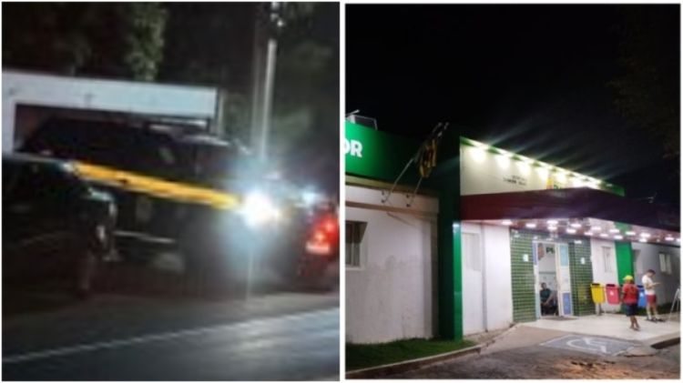 Viatura da PRF e Hospital de Campo Maior - Foto: Arquivo Pessoal 